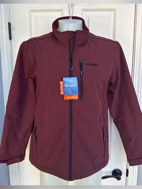 WRANGLER Mens Softshell Trail Rain Jacket Fleece Lined w/Headphone Port NWT sz L